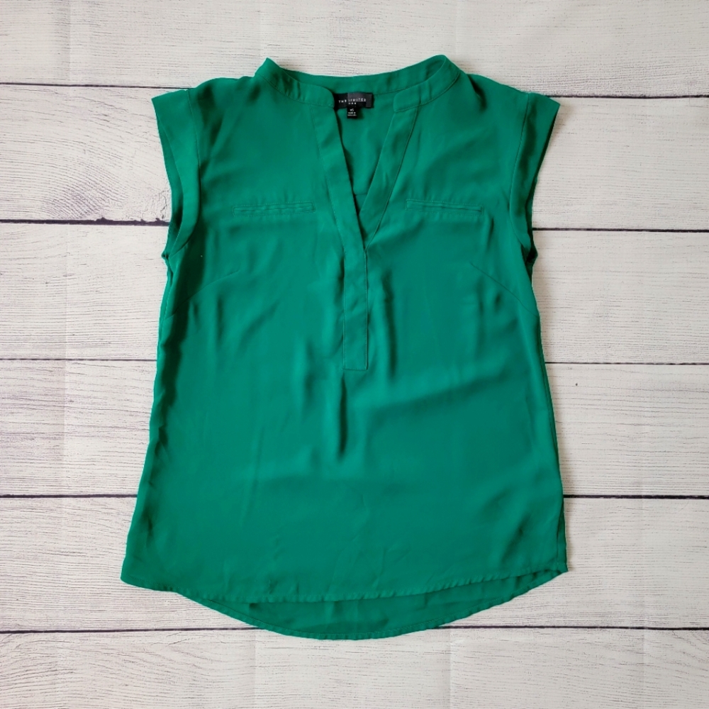 The Limited Cap Sleeve Blouse Green XS